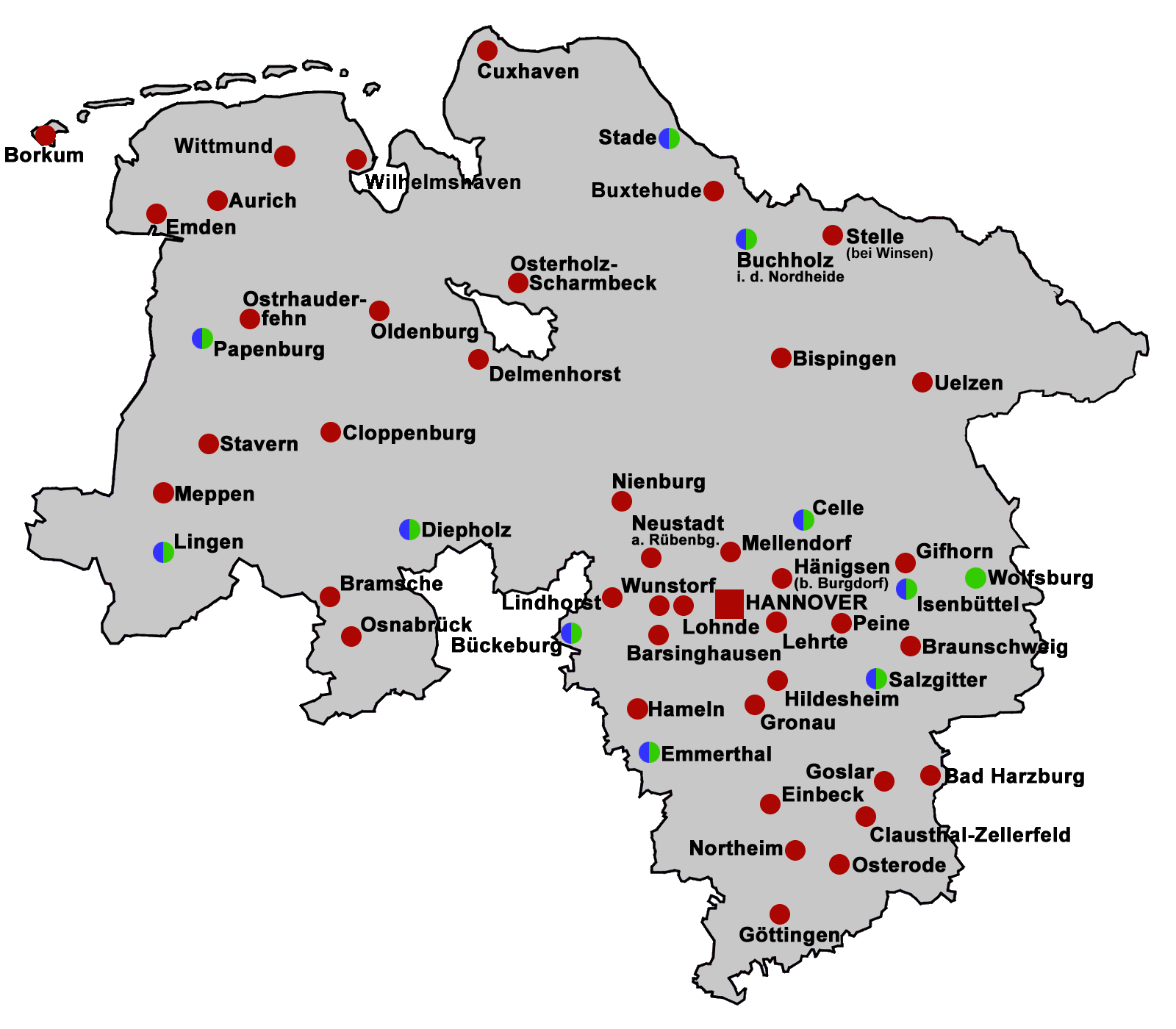 Niedersachsenkarte